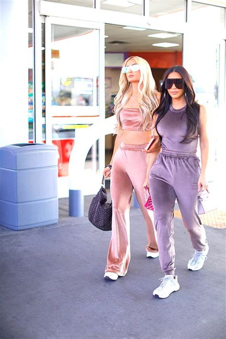 Kim Kardashian & Paris Hilton Reunite In Velour Track Suits From SKIMS Line – Hollywood Life